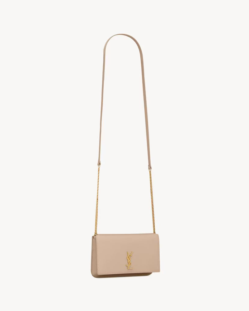 Saint Laurent Women’s YSL Monogram Phone Holder Crossbody Bag in Leather