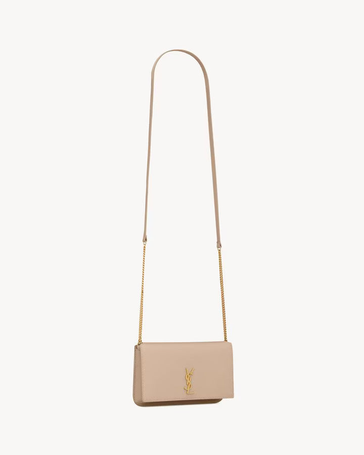 Saint Laurent Women’s YSL Monogram Phone Holder Crossbody Bag in Leather