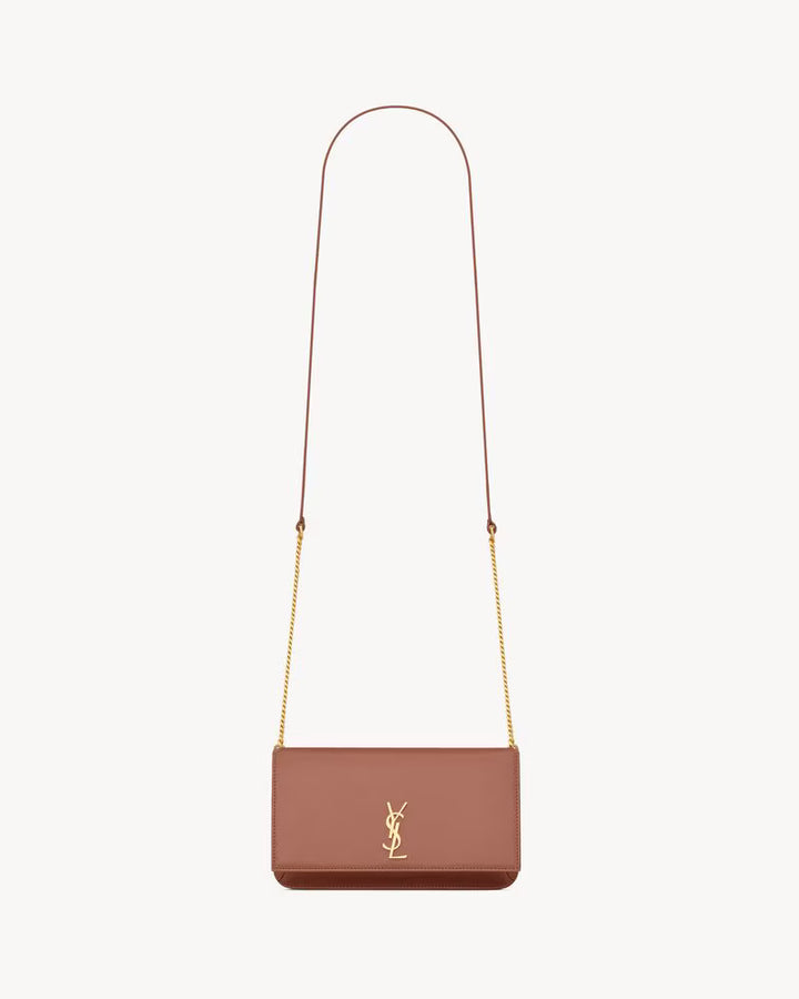 Saint Laurent Women’s YSL Monogram Phone Holder Crossbody Bag in Leather