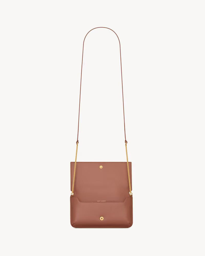 Saint Laurent Women’s YSL Monogram Phone Holder Crossbody Bag in Leather