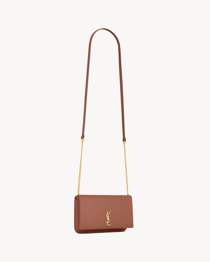 Saint Laurent Women’s YSL Monogram Phone Holder Crossbody Bag in Leather