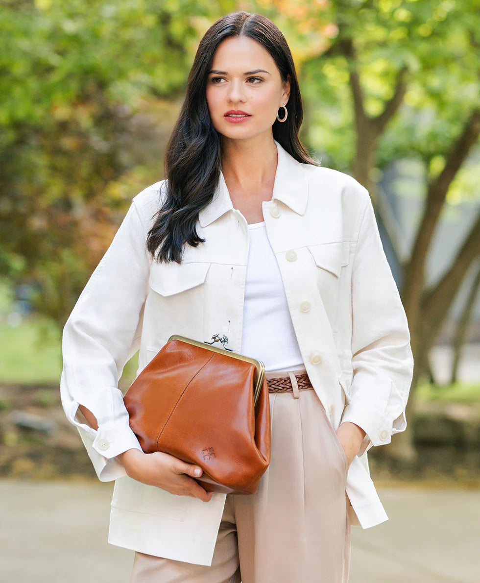 Patricia Nash Women’s Sofia Kisslock Leather Frame Bag