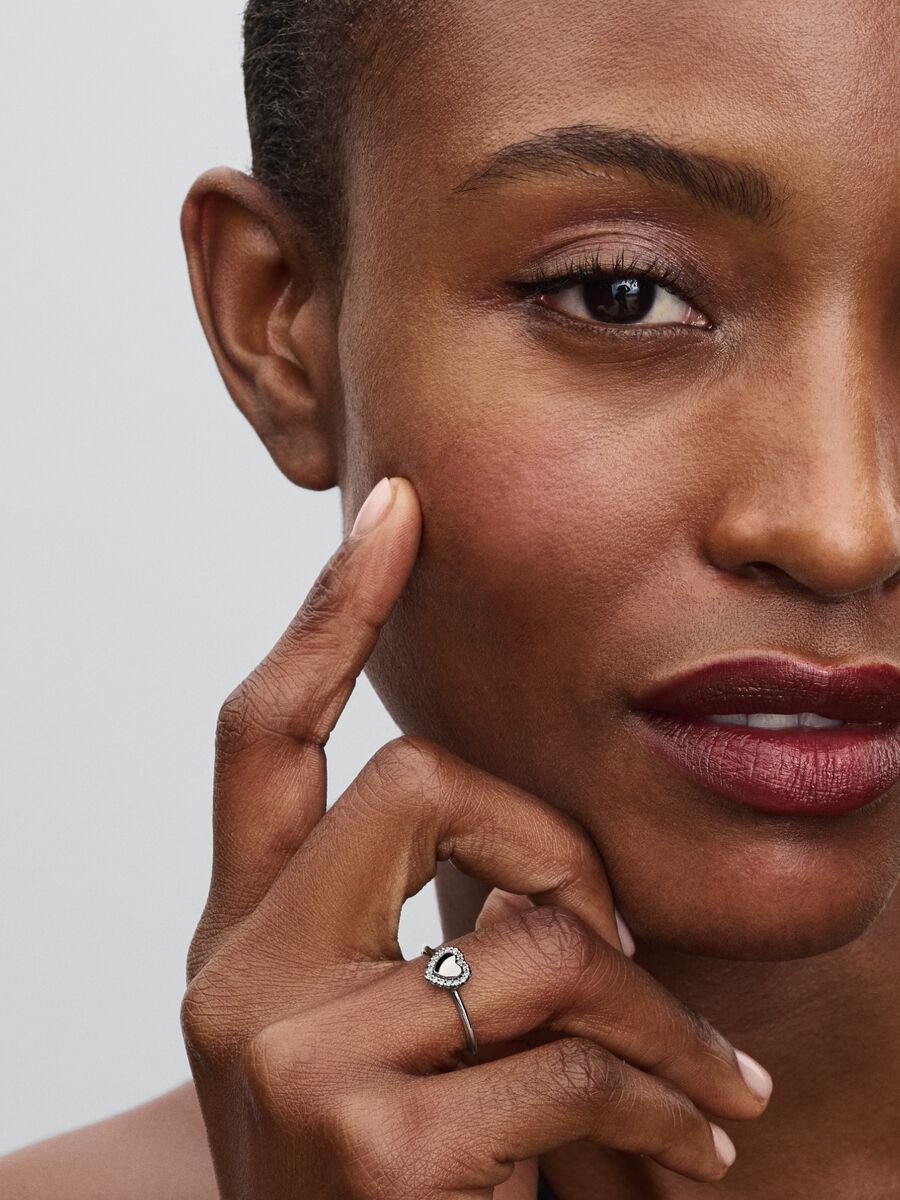 Pandora Engravable Heart Halo Ring