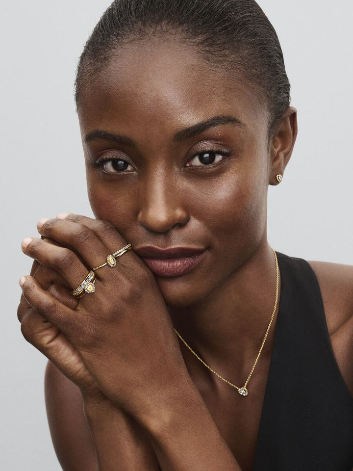 Pandora Engravable Heart Halo Ring