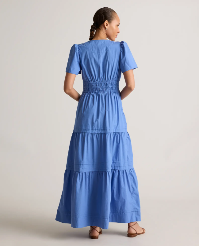 Quince Women's Poplin Tiered Maxi Dress