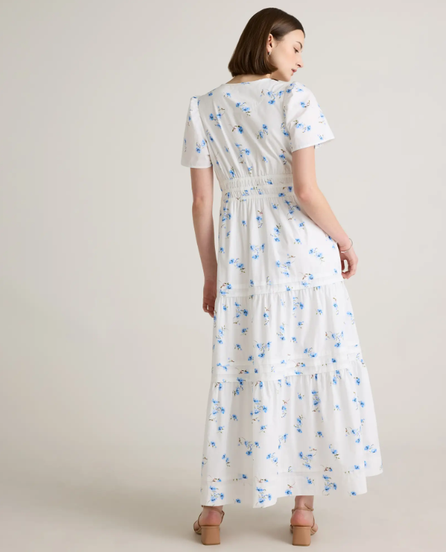 Quince Women's Poplin Tiered Maxi Dress