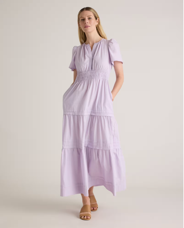 Quince Women's Poplin Tiered Maxi Dress