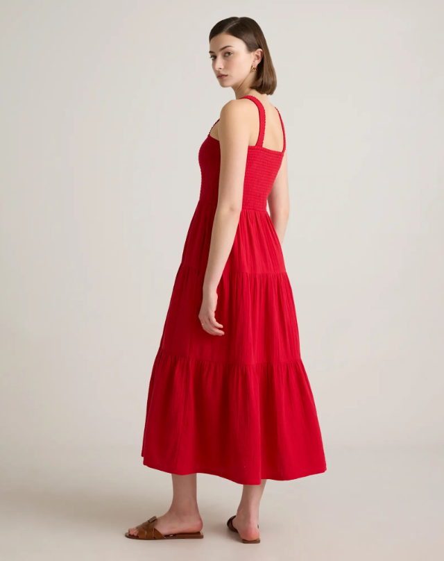 Quince Women's Gauze Smocked Sleeveless Maxi Dress