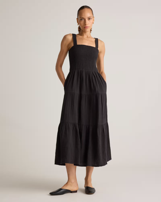 Quince Women's Gauze Smocked Sleeveless Maxi Dress