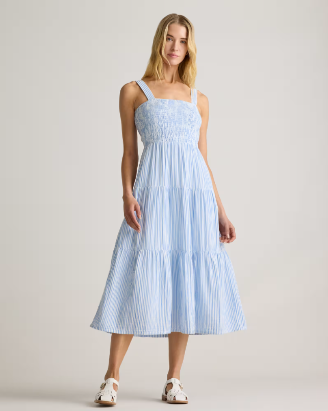 Quince Women's Gauze Smocked Sleeveless Maxi Dress