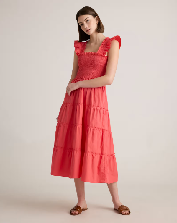 Quince Women's Poplin Smocked Midi Dress