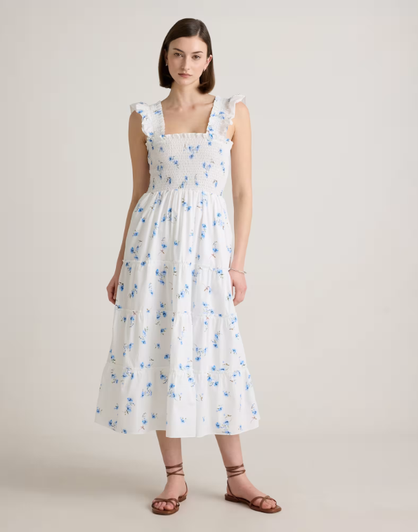 Quince Women's Poplin Smocked Midi Dress