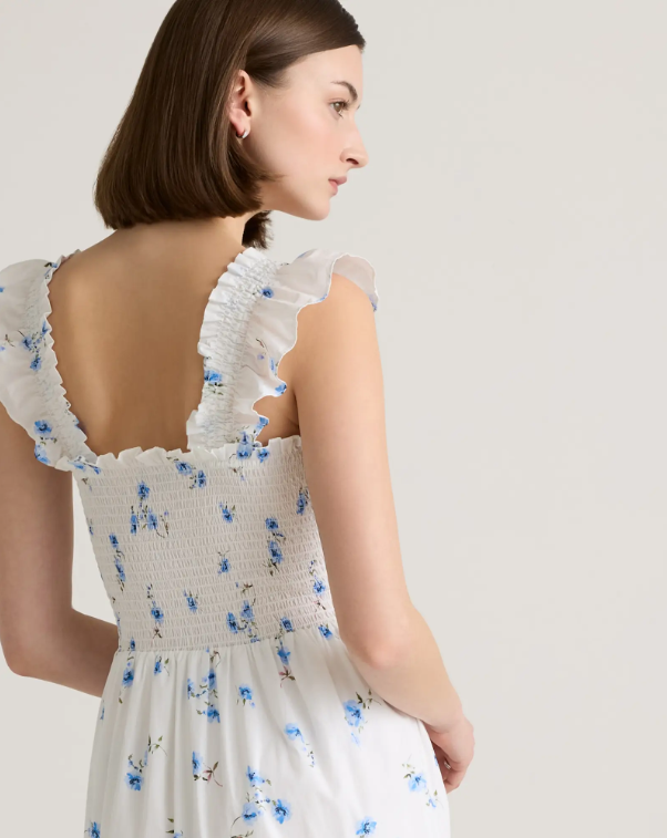 Quince Women's Poplin Smocked Midi Dress