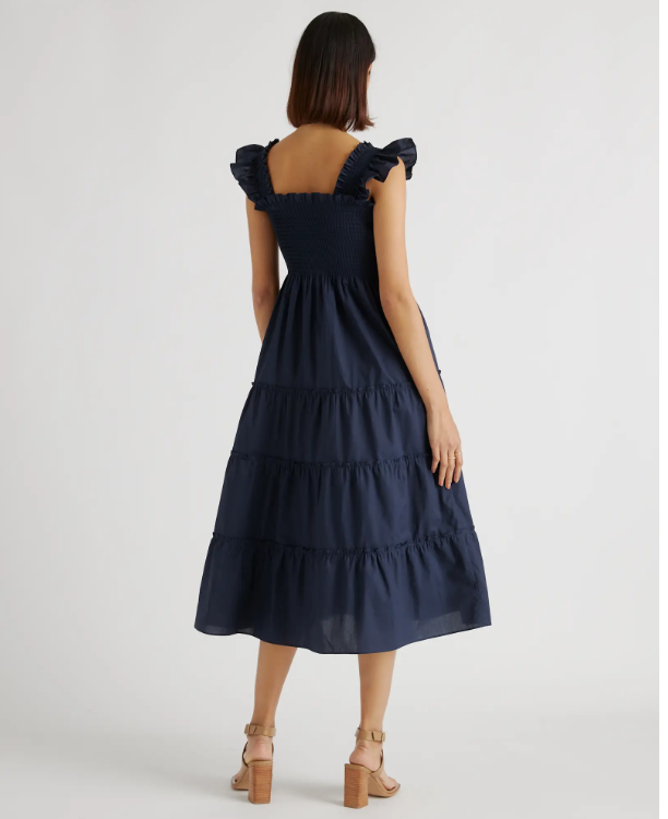 Quince Women's Poplin Smocked Midi Dress