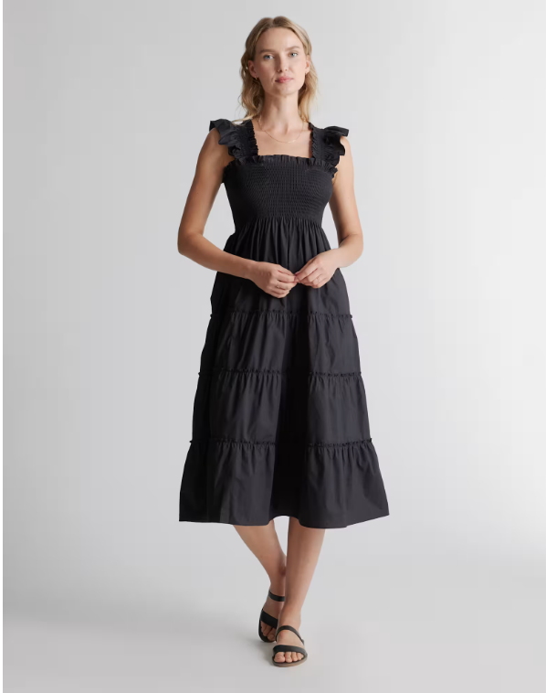 Quince Women's Poplin Smocked Midi Dress