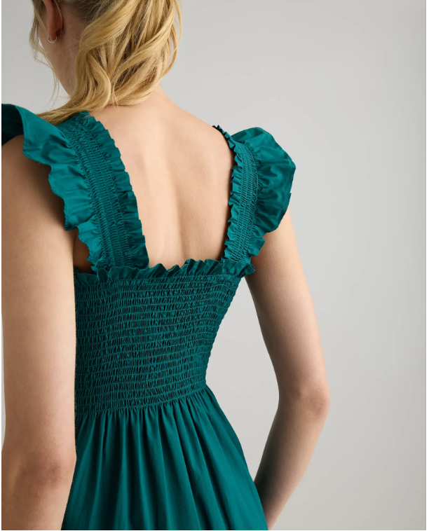 Quince Women's Poplin Smocked Midi Dress