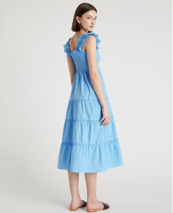 Quince Women's Poplin Smocked Midi Dress