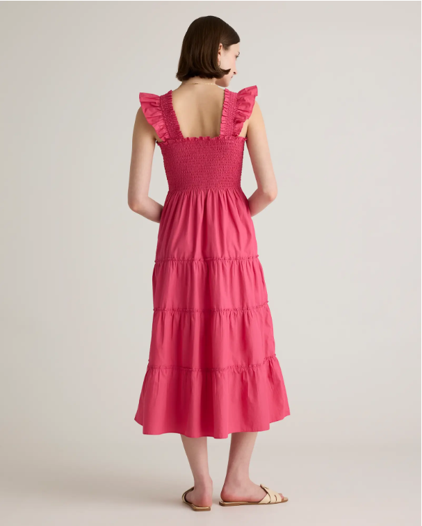 Quince Women's Poplin Smocked Midi Dress