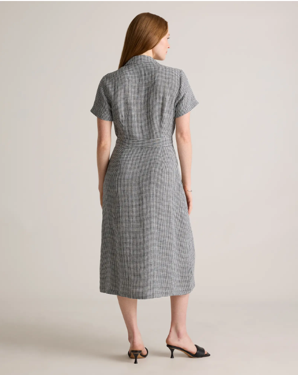 Quince Women's 100% European Linen Corset Midi Dress