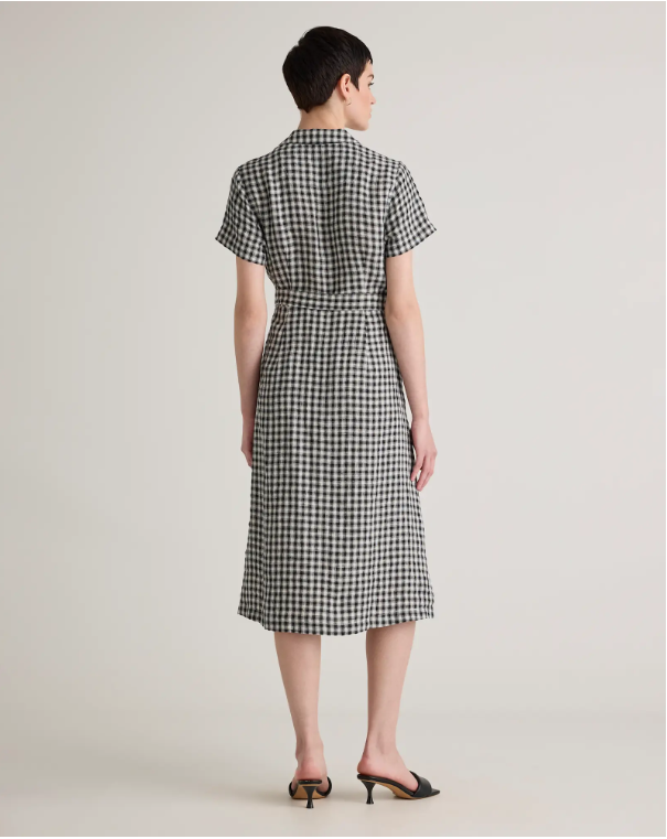 Quince Women's 100% European Linen Corset Midi Dress