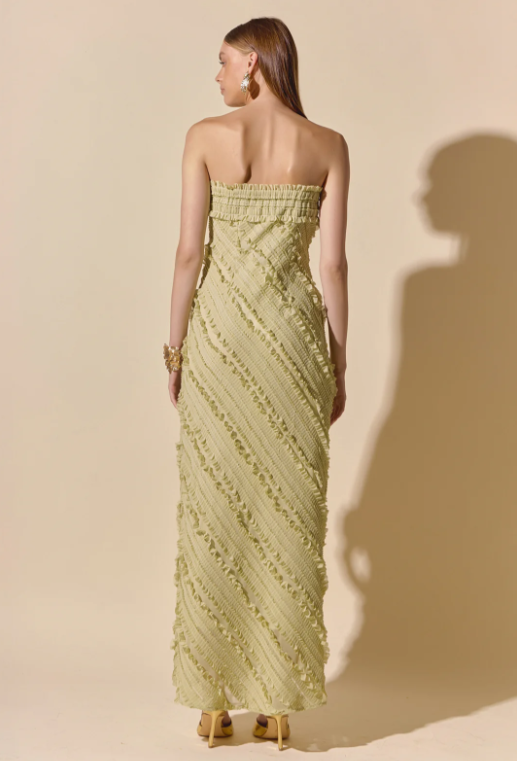 Endless Rose Women's Strapless Ruffled Maxi Dress