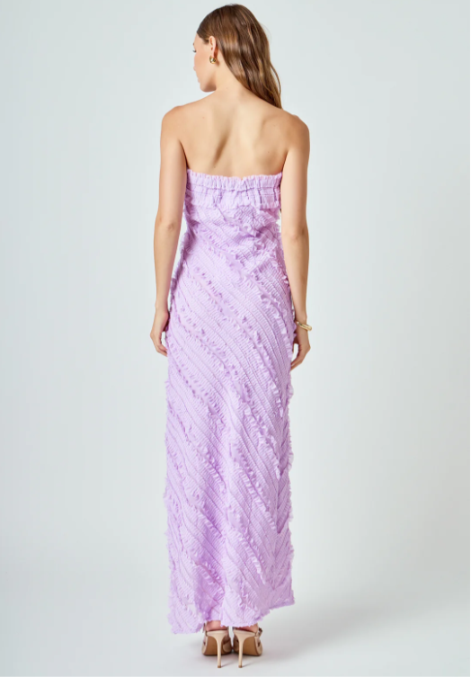 Endless Rose Women's Strapless Ruffled Maxi Dress