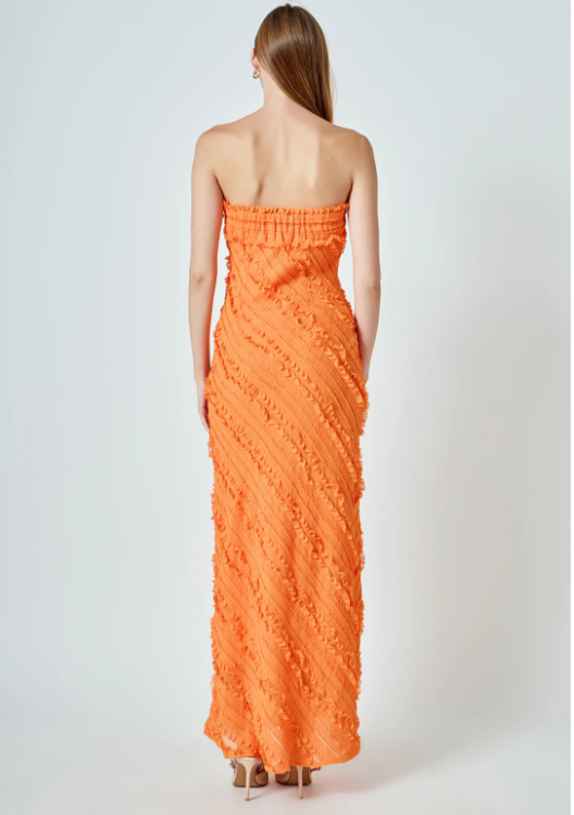 Endless Rose Women's Strapless Ruffled Maxi Dress