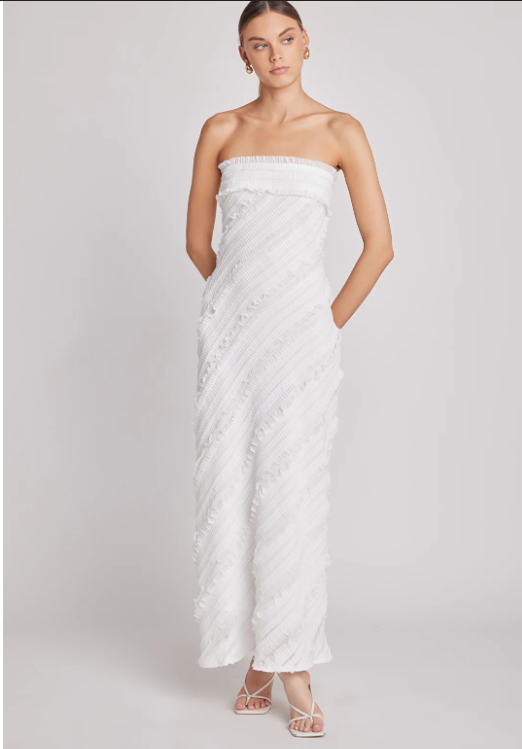 Endless Rose Women's Strapless Ruffled Maxi Dress