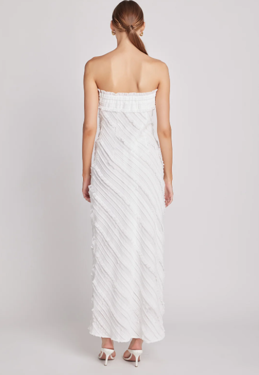 Endless Rose Women's Strapless Ruffled Maxi Dress