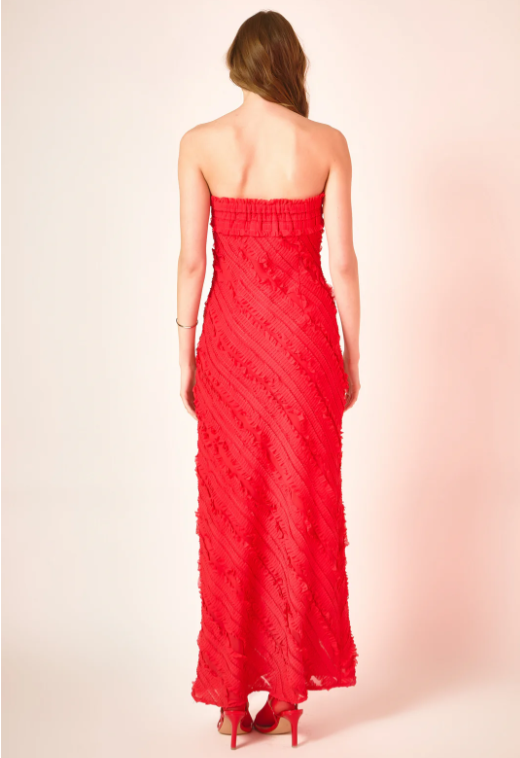 Endless Rose Women's Strapless Ruffled Maxi Dress