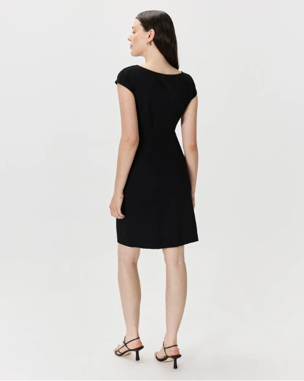 Quince Women's Ultra-Stretch Ponte Cap Sleeve Dress