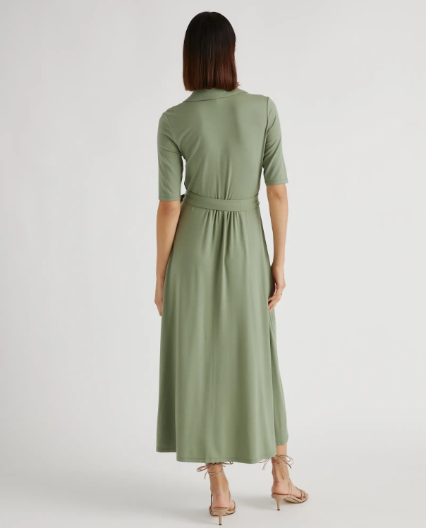 Quince Women's Tencel Jersey Midi Wrap Dress