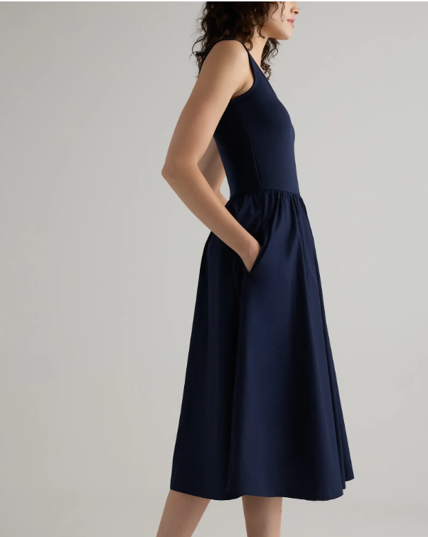 Quince Women's Cotton Mixed Media Tank Top Dress