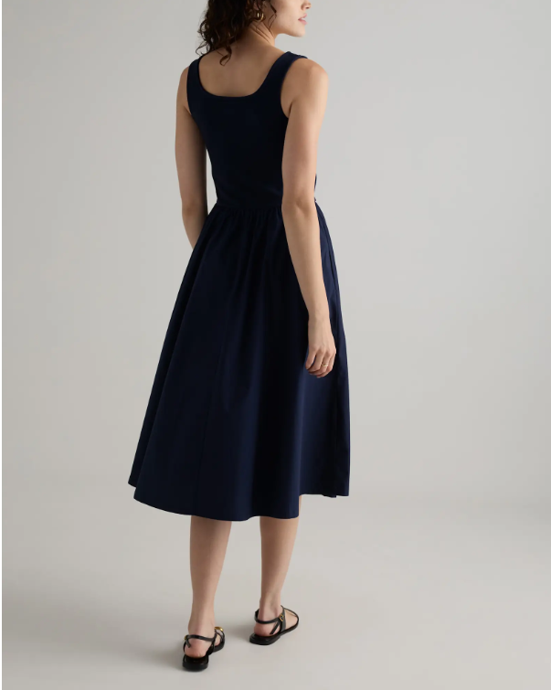 Quince Women's Cotton Mixed Media Tank Top Dress