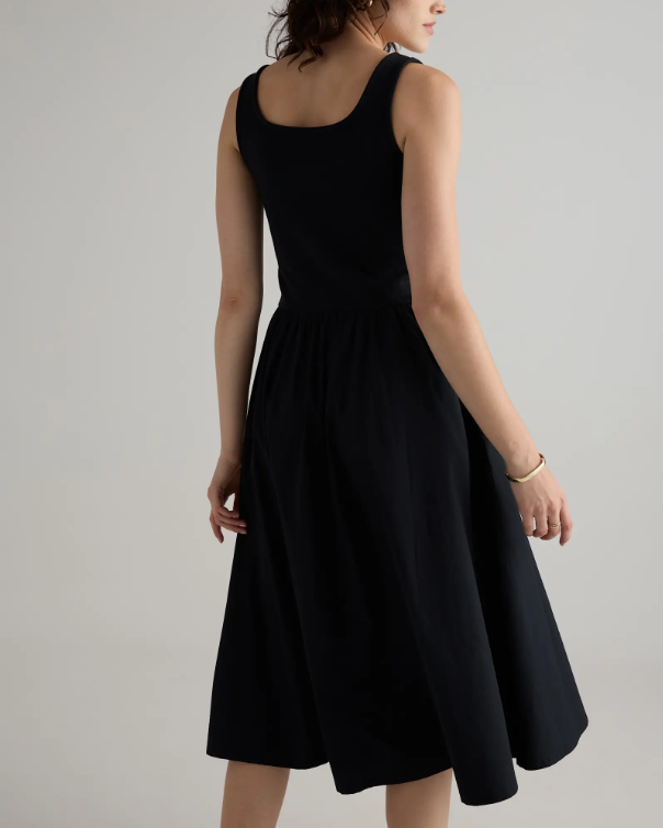 Quince Women's Cotton Mixed Media Tank Top Dress