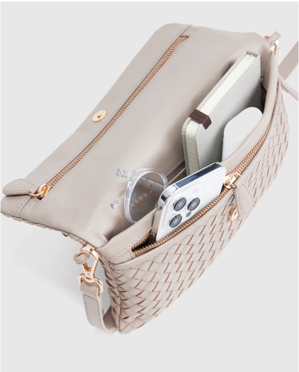 Quince Women's Italian Leather Handwoven Convertible Clutch