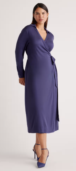 Women's Quince 100% Silk Jersey Midi Wrap Dress