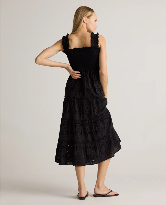 Quince Women's Eyelet Smocked Midi Dress