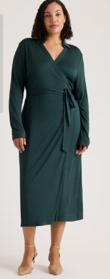 Women's Quince 100% Silk Jersey Midi Wrap Dress