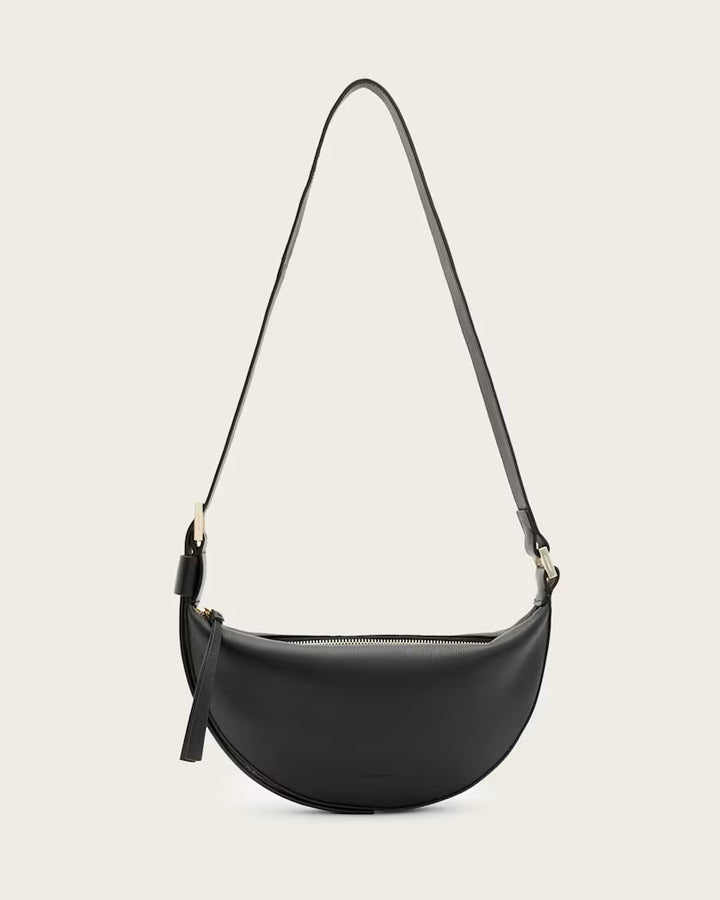 AllSaints Women's Half Moon Leather Crossbody Bag