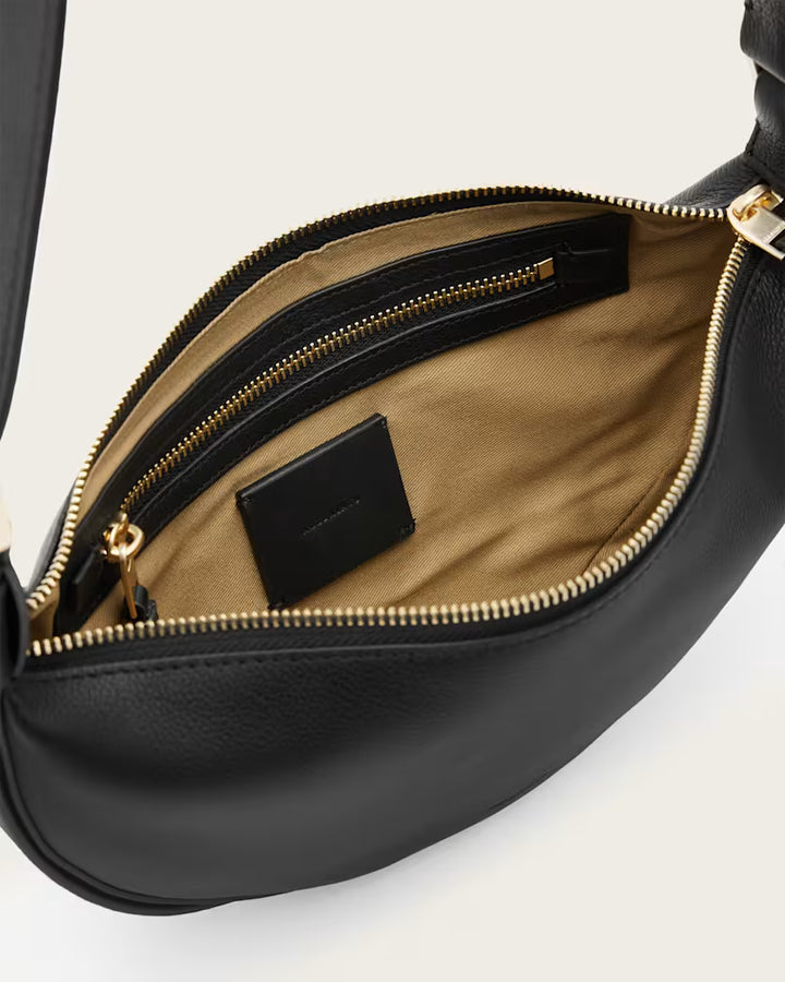 AllSaints Women's Half Moon Leather Crossbody Bag