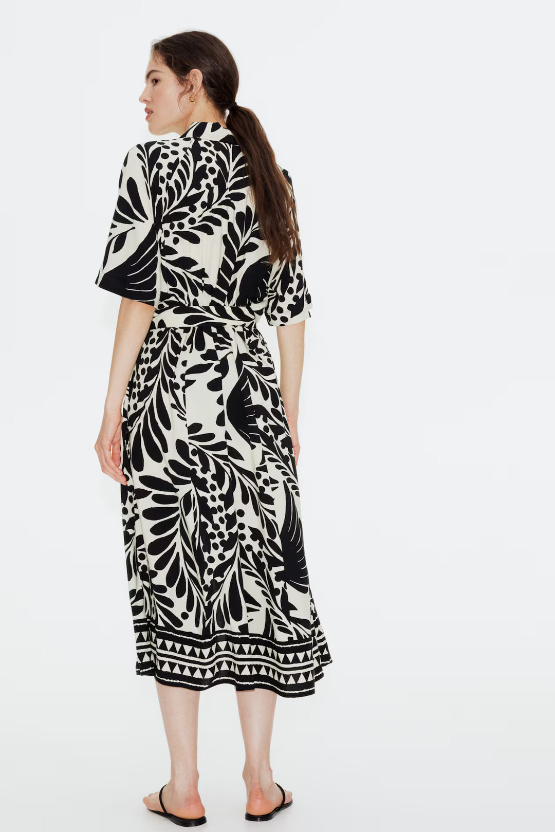 H&M Ladies Tie-Belt Shirt Dress