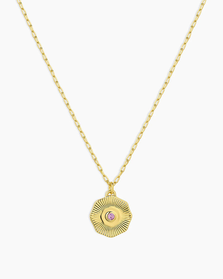 Women's gorjana Birthstone Coin Necklace 18k Gold