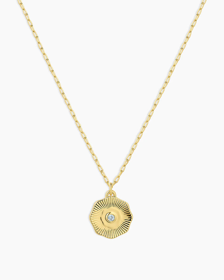Women's gorjana Birthstone Coin Necklace 18k Gold