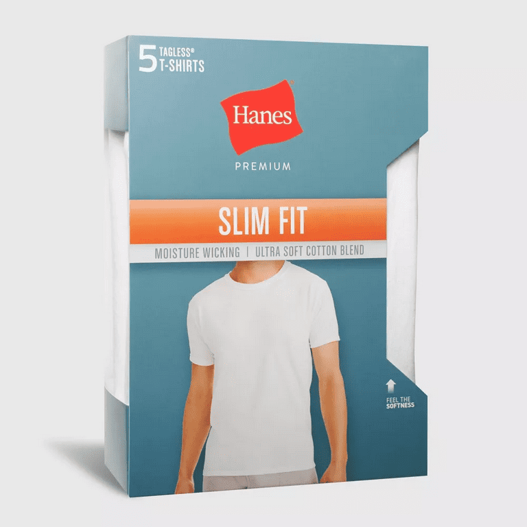 Hanes Men's Premium 5pk Slim Fit Crew Neck T-Shirt