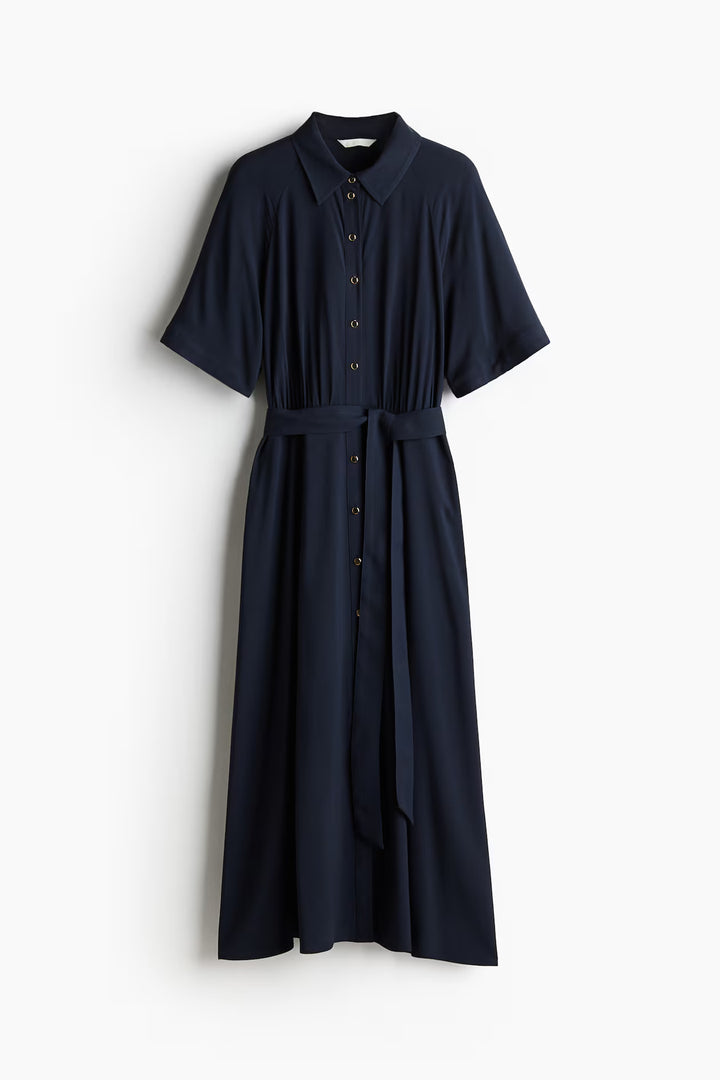 H&M Ladies Tie-Belt Shirt Dress