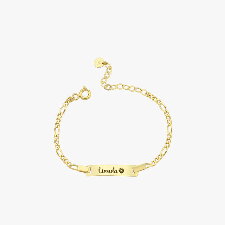 14K Solid Gold Baby Name Bracelet Personalized Baby Bracelet Baby Jewelry