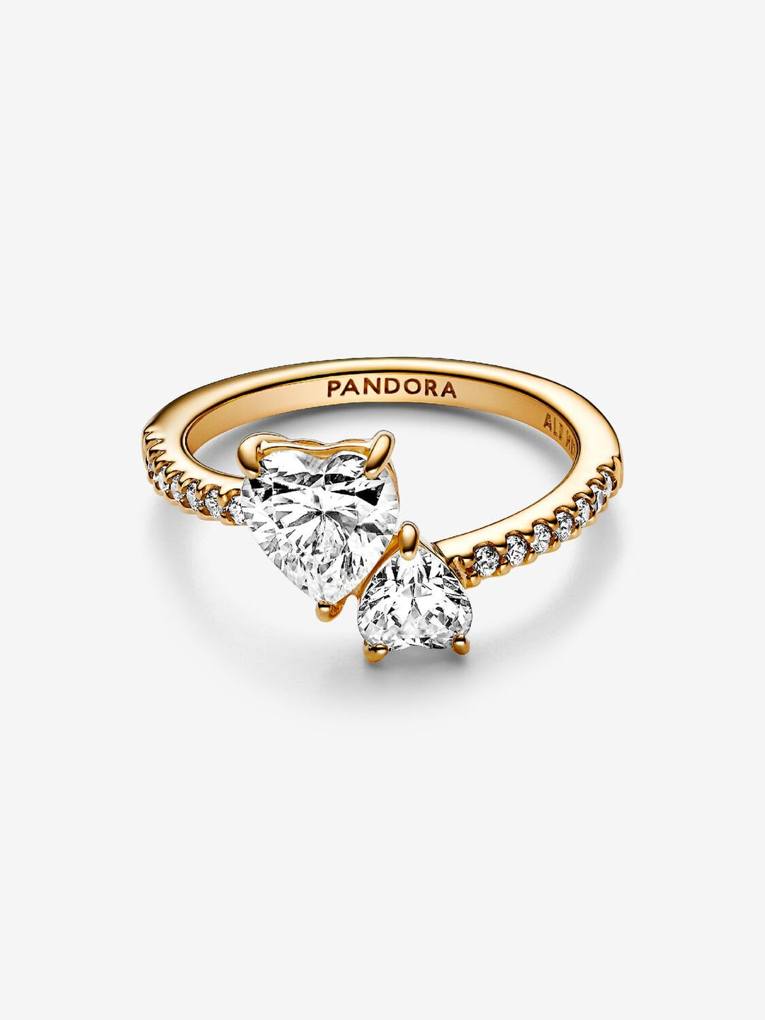 Pandora Double Heart Sparkling Ring