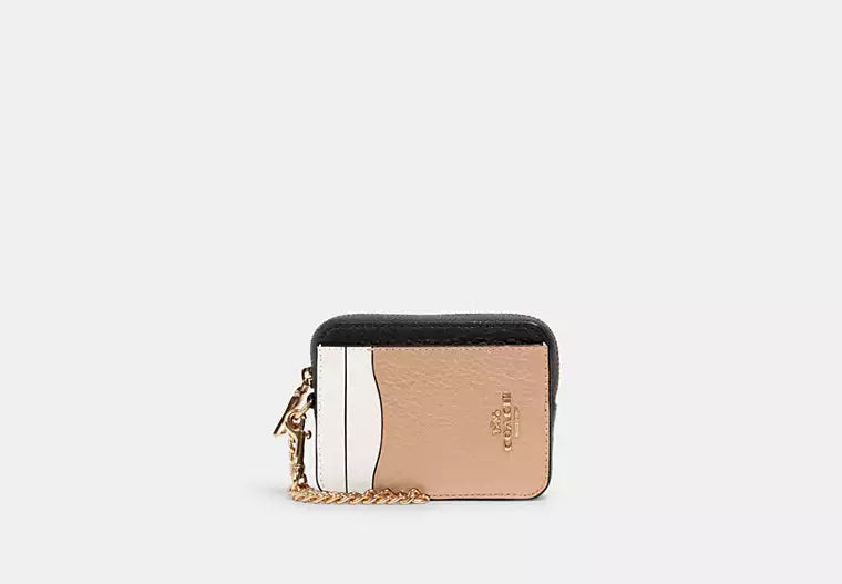 Coach Zip Card Case In Signature Canvas Women's