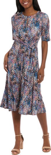 Women's London Times Side Tie Jersey Midi Dress